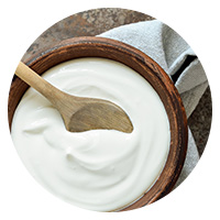 Complément prébiotique en poudre à ajouter dans des yaourts