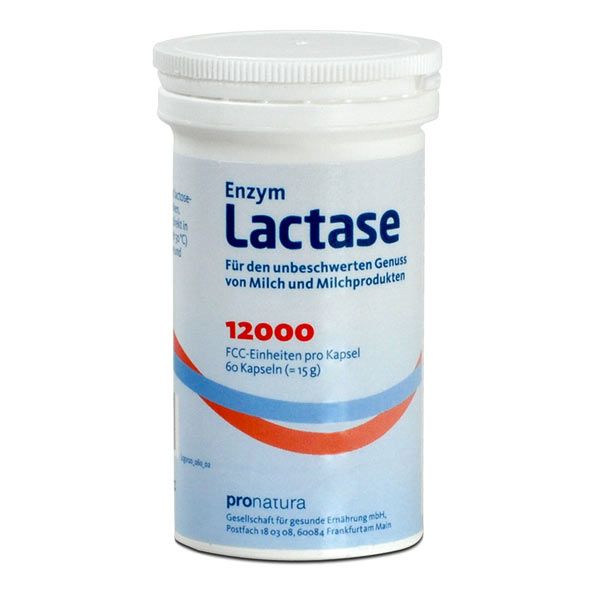 Lactase 12000 capsules; support for lactose intolerance