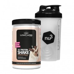 Layenberger LowCarb.one 3K Protein-Shake Stracciatella +  nu3 Shaker