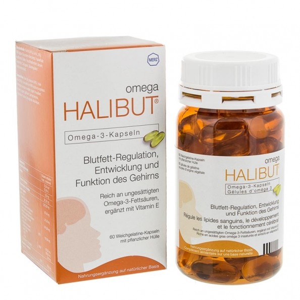 Merz HALIBUT Omega Oméga 3 et Vitamine E, Gélules nu3