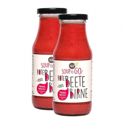 Bio Soup to go, Rote Beete-Birne-Kokos (2 x 240 g) Bio Soup to go, Rote Beete-Birne-Kokos (2 x 240 g)