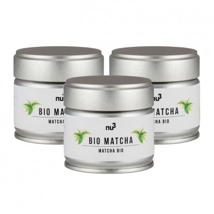 3 x nu3 Bio Matcha Tee, Pulver