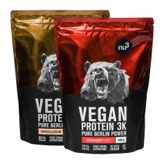 nu3 Vegan Protein 3K Probierpaket (Cookies-Cream & Erdbeere), AMZ