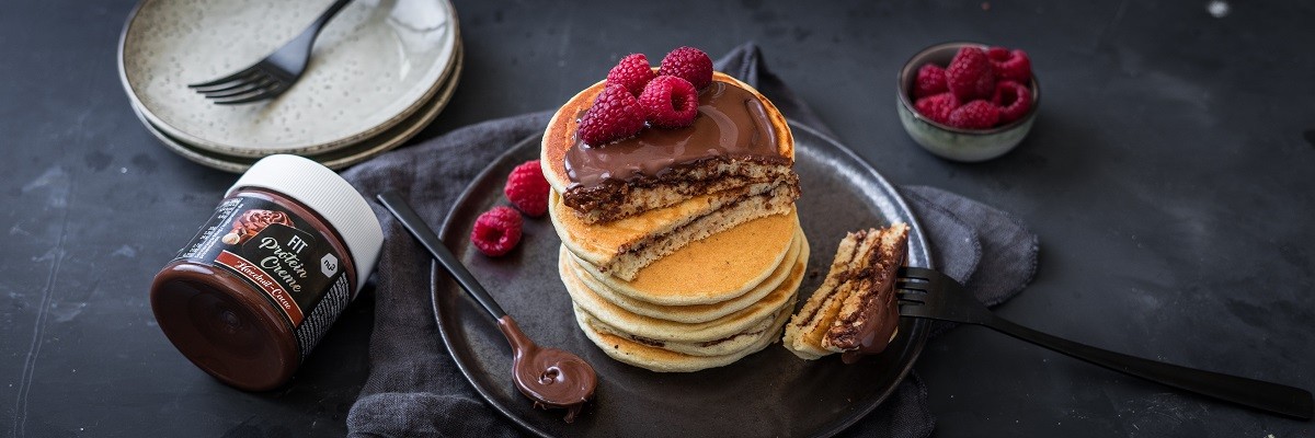 Pancakes sans sucre chocolat-noisette