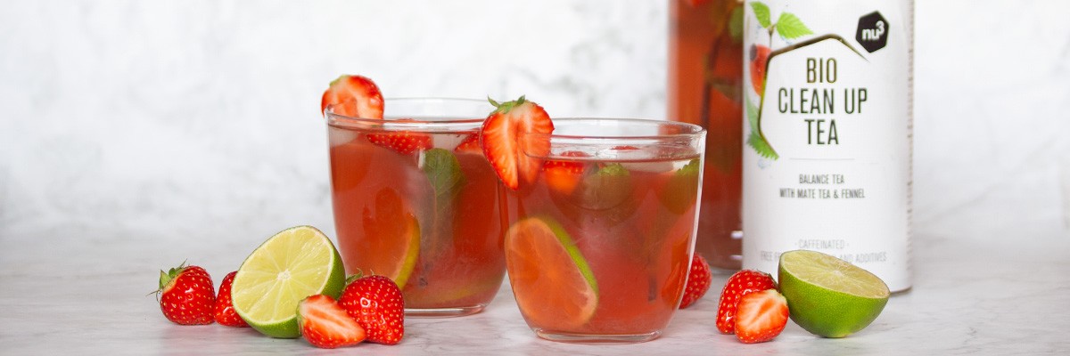 Thé glacé sans sucre ajouté à la fraise