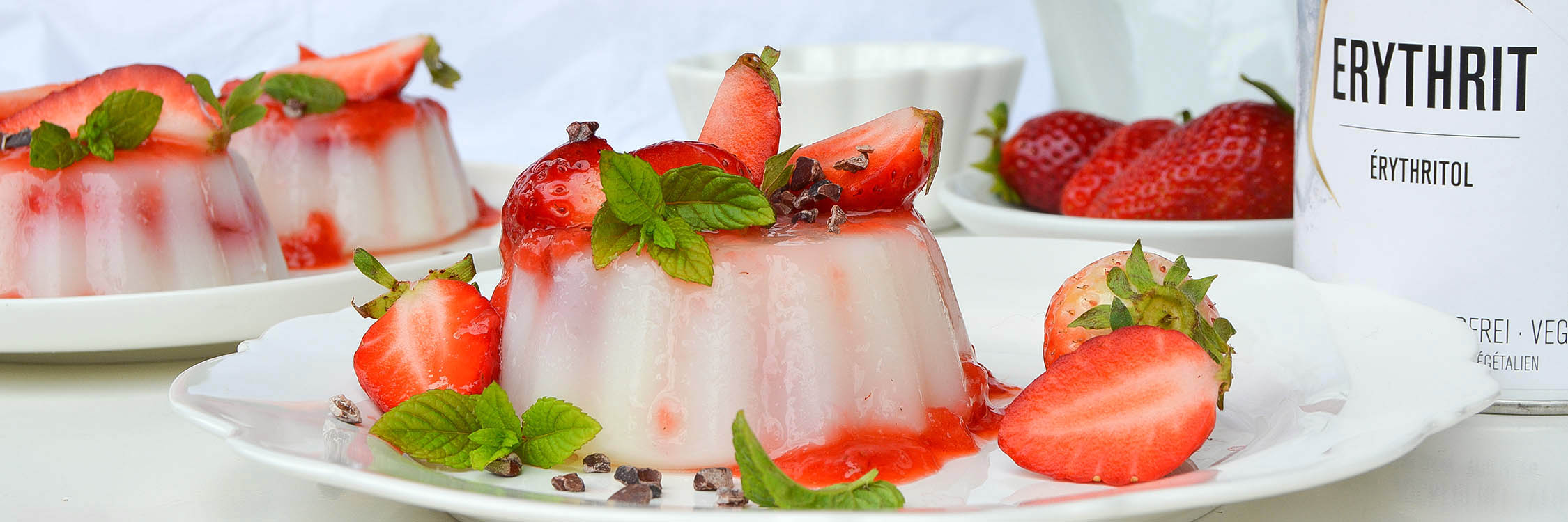 Panna cotta vegan à la fraise